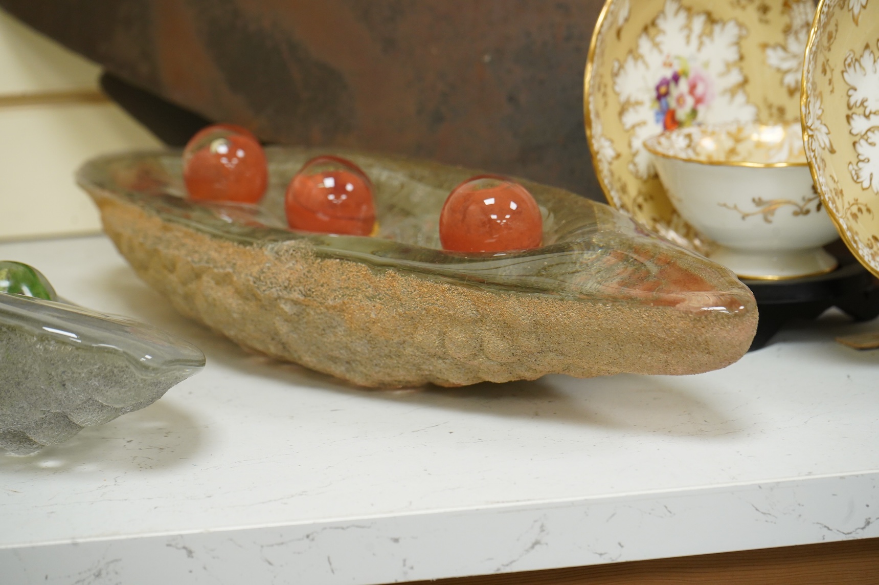 Jean-Marianne Spottiswoode, two contemporary glass sculptures, largest 48cm wide